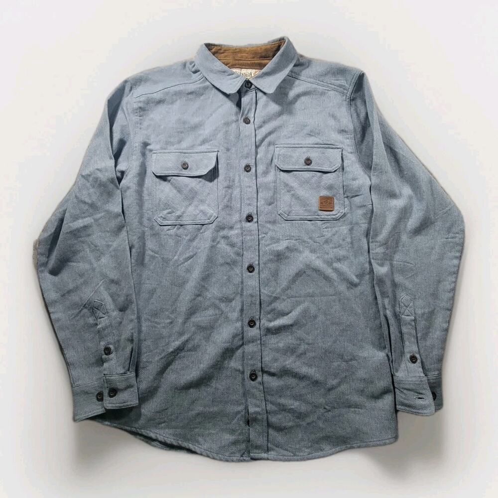 NWT Legendary Mens L Tough As Buck Flannel Long Shirt Blue